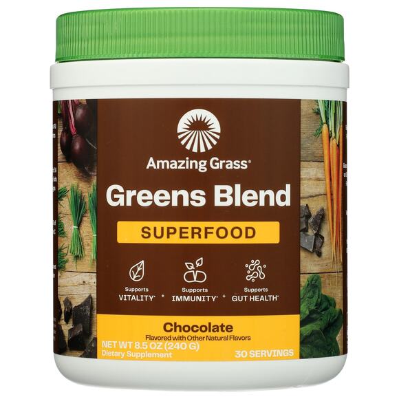 NWT Amazing Grass Chocolate Green SuperFood Powder 8.5oz Plant-Based Energy - Picture 1 of 7